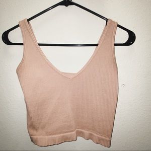 FREE PEOPLE INTIMATE BLUSH RIBBED TANK